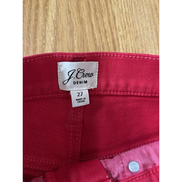 J Crew Cranberry Red 10” High Rise Toothpick Skinny Jeans Size 27 - Picture 3 of 7